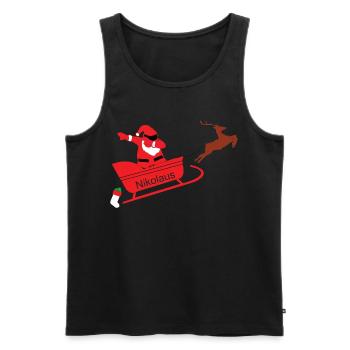 Dabbing Nikolaus - Männer Premium Bio Tank Top - Schwarz - Vorne - AI Model Male 178 light (178cm)
