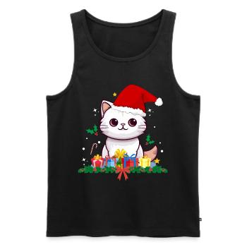 Lustige Weihnachtskatzen - Männer Premium Bio Tank Top - Schwarz - Vorne - Michal (187cm)