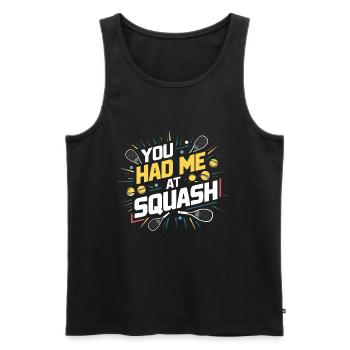 You Had Me At Squash - Männer Premium Bio Tank Top - Schwarz - Vorne - AI Model Male 178 light (178cm)