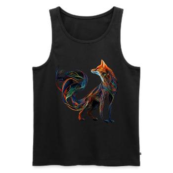 Renard Renard Motif Animaux Cadeau Art Animal Motif - Débardeur bio Premium Homme - noir - Devant - AI Model Male 178 light (178cm)