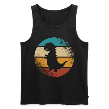 T-Rex - Männer Premium Bio Tank Top - Schwarz - Vorne - Michal (187cm)