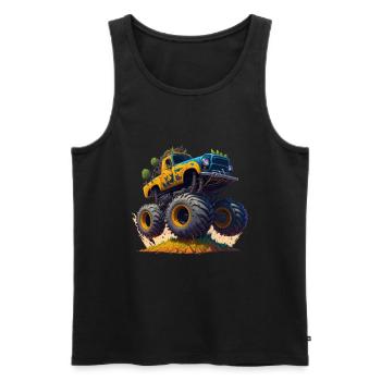 Monster truck - Débardeur bio Premium Homme - noir - Devant - AI Model Male 178 light (178cm)
