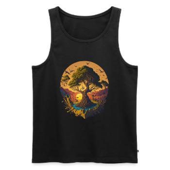 Bonsaï Arbre Bonsaï Bol Japonais - Débardeur bio Premium Homme - noir - Devant - AI Model Male 178 light (178cm)