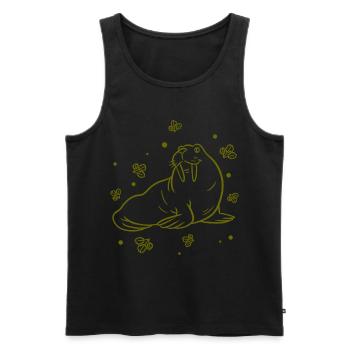 Seelöwe - Seekuh - Zoo - Männer Premium Bio Tank Top - Schwarz - Vorne - AI Model Male 178 light (178cm)