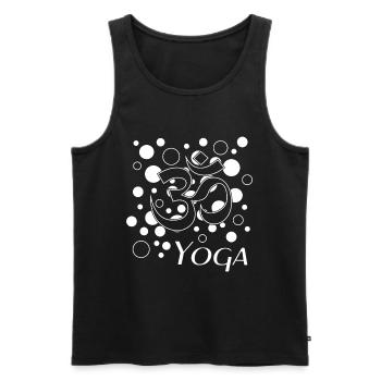 Yoga - Männer Premium Bio Tank Top - Schwarz - Vorne - AI Model Male 178 light (178cm)