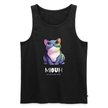 Drôle de tenue pour les amoureux, chat, matou - Débardeur bio Premium Homme - noir - Devant - Michal (187cm)