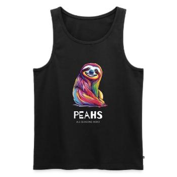 Funny outfit for optimists, sloth, sloth - Men's Premium Organic Tank Top - black - Front - AI Model Male 178 light (178cm)