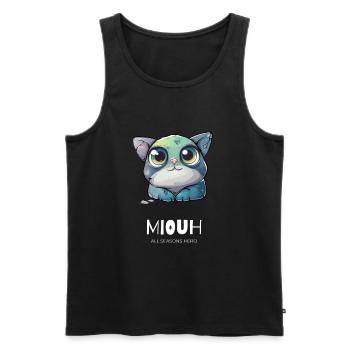 Funny outfit for lovers, cat, tomcat - Men's Premium Organic Tank Top - black - Front - Michal (187cm)