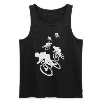 Mtb downhill VTT Vélo cadeaux - Débardeur bio Premium Homme - noir - Devant - AI Model Male 178 light (178cm)