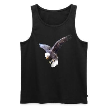 Idée cadeau Aigle à tête blanche volante Adler photo - Débardeur bio Premium Homme - noir - Devant - Michal (187cm)