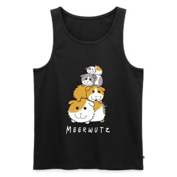 Joyeux cochon d'Inde I Meersau Gift I Fun - Débardeur bio Premium Homme - noir - Devant - Michal (187cm)