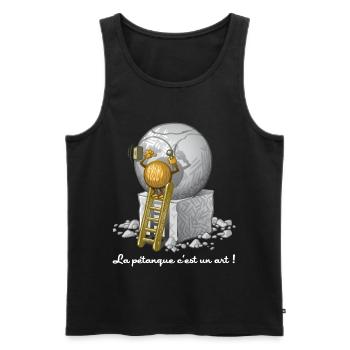 Art et pétanque - Débardeur bio Premium Homme - noir - Devant - Michal (187cm)