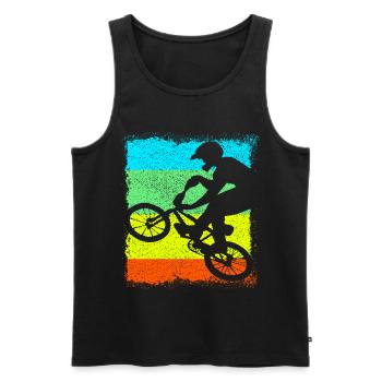 BMX / Bmx Bike Bicycle - Men's Premium Organic Tank Top - black - Front - AI Model Male 178 light (178cm)
