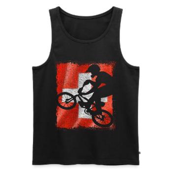 BMX Switzerland - Bmx Bike - Men's Premium Organic Tank Top - black - Front - AI Model Male 178 light (178cm)