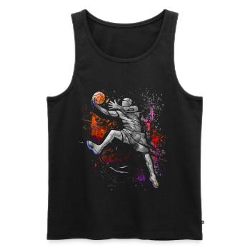 Basketballer - Basketball - BBall - Basket Jordan - Männer Premium Bio Tank Top - Schwarz - Vorne - AI Model Male 178 light (178cm)