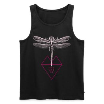 Dragonfly tattoo wings angel dragonfly heart woman pink - Men's Premium Organic Tank Top - black - Front - Michal (187cm)