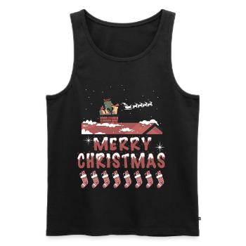 Frohes Fest zu Hause - Männer Premium Bio Tank Top - Schwarz - Vorne - AI Model Male 178 light (178cm)
