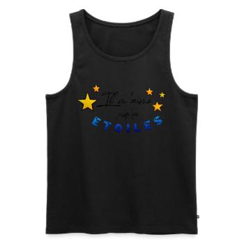 Il m'aime - Débardeur bio Premium Homme - noir - Devant - AI Model Male 178 light (178cm)