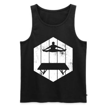 Lustiger Trampolinspringer - Männer Premium Bio Tank Top - Schwarz - Vorne - Michal (187cm)