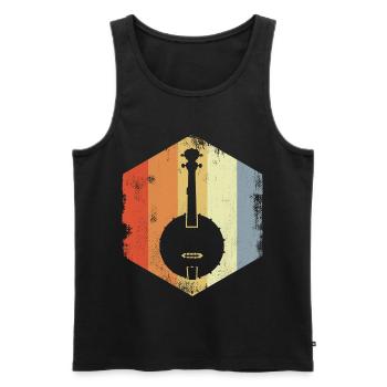 Vintage Banjo Drawing - Men's Premium Organic Tank Top - black - Front - Michal (187cm)