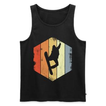 Vintage Snowboarder - Männer Premium Bio Tank Top - Schwarz - Vorne - AI Model Male 178 light (178cm)