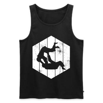 Judo Kämpfer - Männer Premium Bio Tank Top - Schwarz - Vorne - AI Model Male 178 light (178cm)