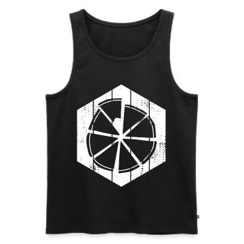 Dessin de pizza - Débardeur bio Premium Homme - noir - Devant - AI Model Male 178 light (178cm)