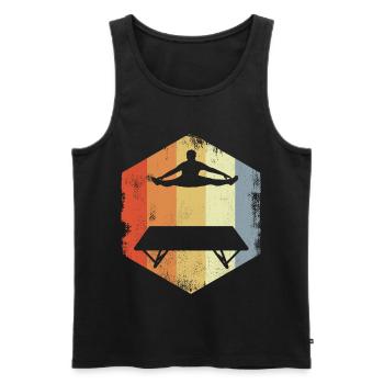 Trampoline athlete sketch - Men's Premium Organic Tank Top - black - Front - AI Model Male 178 light (178cm)