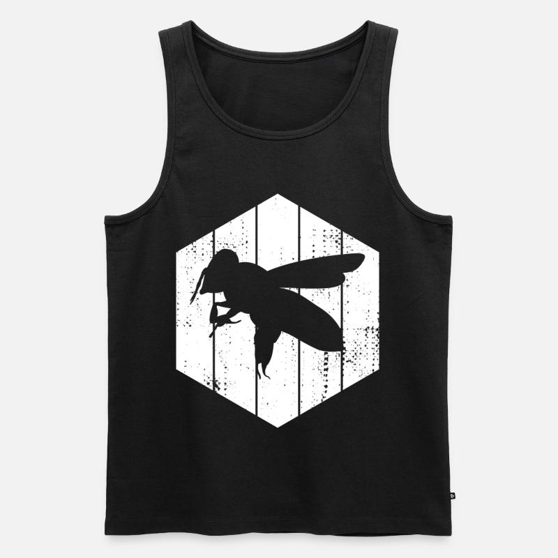 Biene Zeichnung - Männer Premium Bio Tank Top - Schwarz