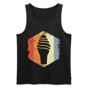 Vintage Softeis - Männer Premium Bio Tank Top - Schwarz - Vorne - AI Model Male 178 light (178cm)