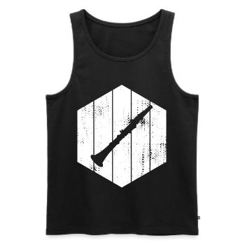Clarinet - Men's Premium Organic Tank Top - black - Front - AI Model Male 178 light (178cm)