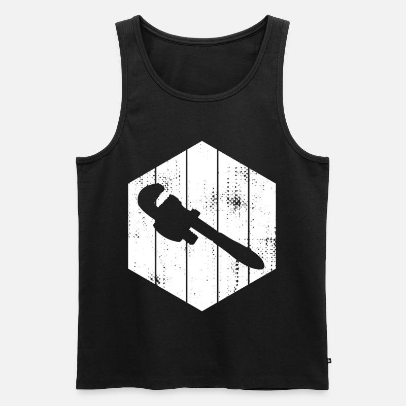 Rohrzange Skizze - Männer Premium Bio Tank Top - Schwarz