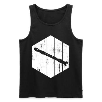 Dessin de flûte - Débardeur bio Premium Homme - noir - Devant - AI Model Male 178 light (178cm)