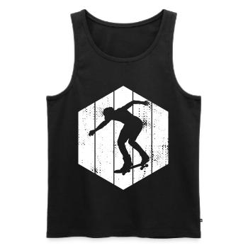 Skateboarder Sketch - Men's Premium Organic Tank Top - black - Front - AI Model Male 178 light (178cm)