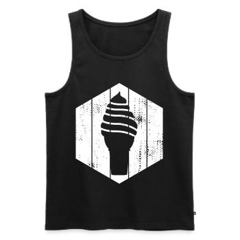 Softeis - Männer Premium Bio Tank Top - Schwarz - Vorne - AI Model Male 178 light (178cm)