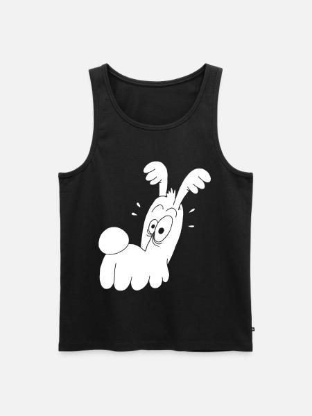Funny White Dog - Men's Premium Organic Tank Top - black