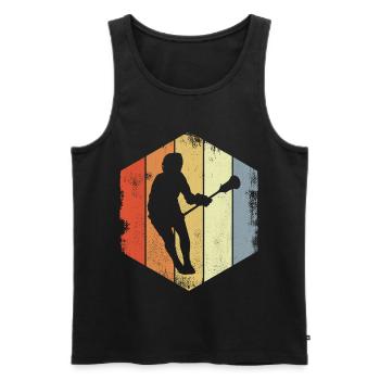 Joueurs de crosse vintage - Débardeur bio Premium Homme - noir - Devant - Michal (187cm)