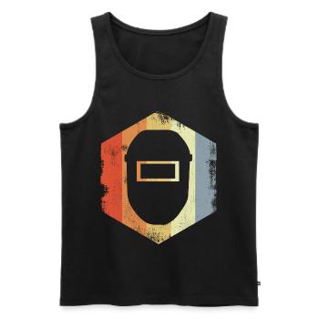 Welding helmet - Men's Premium Organic Tank Top - black - Front - AI Model Male 178 light (178cm)