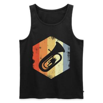 Vintage Tuba Skizze - Männer Premium Bio Tank Top - Schwarz - Vorne - Michal (187cm)
