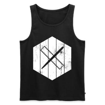 Zeichnen mit Stift und Lineal - Männer Premium Bio Tank Top - Schwarz - Vorne - AI Model Male 178 light (178cm)