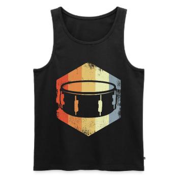 Vintage Snare Drum - Men's Premium Organic Tank Top - black - Front - AI Model Male 178 light (178cm)