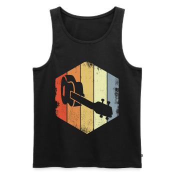 Vintage Ukulele Zeichnung - Männer Premium Bio Tank Top - Schwarz - Vorne - AI Model Male 178 light (178cm)