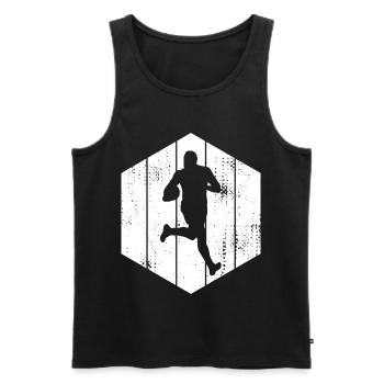 Rugby Zeichnung - Männer Premium Bio Tank Top - Schwarz - Vorne - AI Model Male 178 light (178cm)