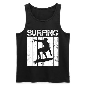 Retro Surfer - Men's Premium Organic Tank Top - black - Front - AI Model Male 178 light (178cm)