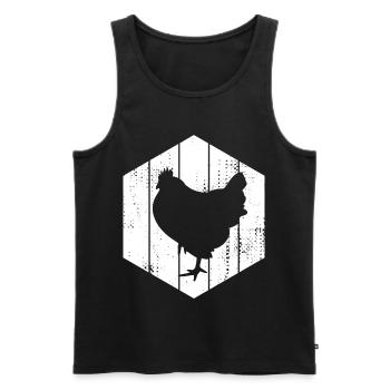 Henne Zeichnung - Männer Premium Bio Tank Top - Schwarz - Vorne - AI Model Male 178 light (178cm)