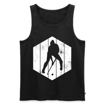 Croquis de joueur de hockey - Débardeur bio Premium Homme - noir - Devant - Michal (187cm)