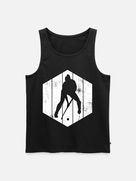 Hockey Player Sketch - Men's Premium Organic Tank Top - black