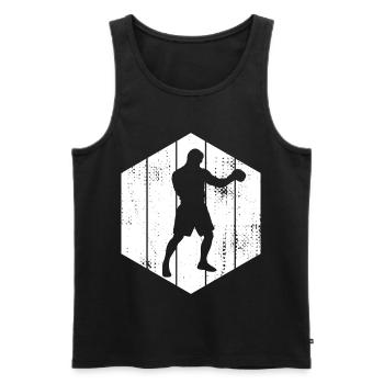Boxer Sketch - Men's Premium Organic Tank Top - black - Front - Michal (187cm)