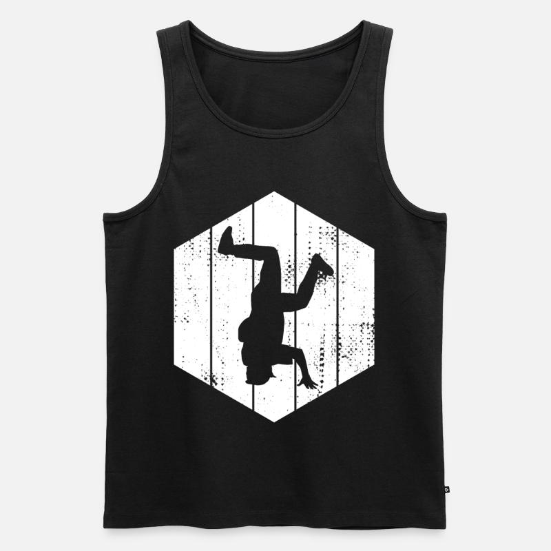 Breakdancer Zeichnung - Männer Premium Bio Tank Top - Schwarz