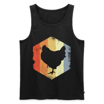 Vintage Huhn - Männer Premium Bio Tank Top - Schwarz - Vorne - AI Model Male 178 light (178cm)